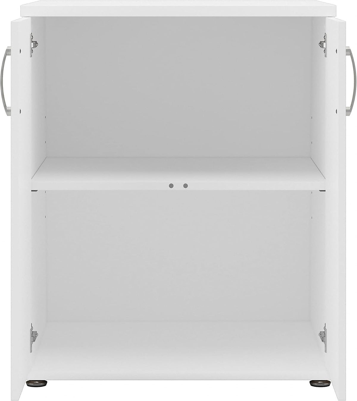 White Floor Storage Cabinet with Doors and Shelves Q23222