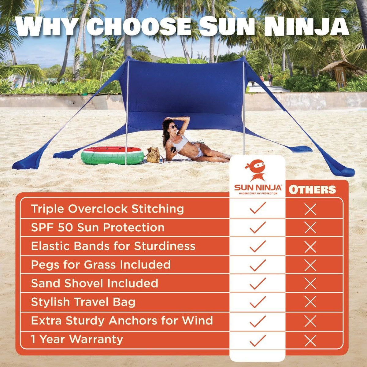Navy Blue Beach Tent Canopy N942776
