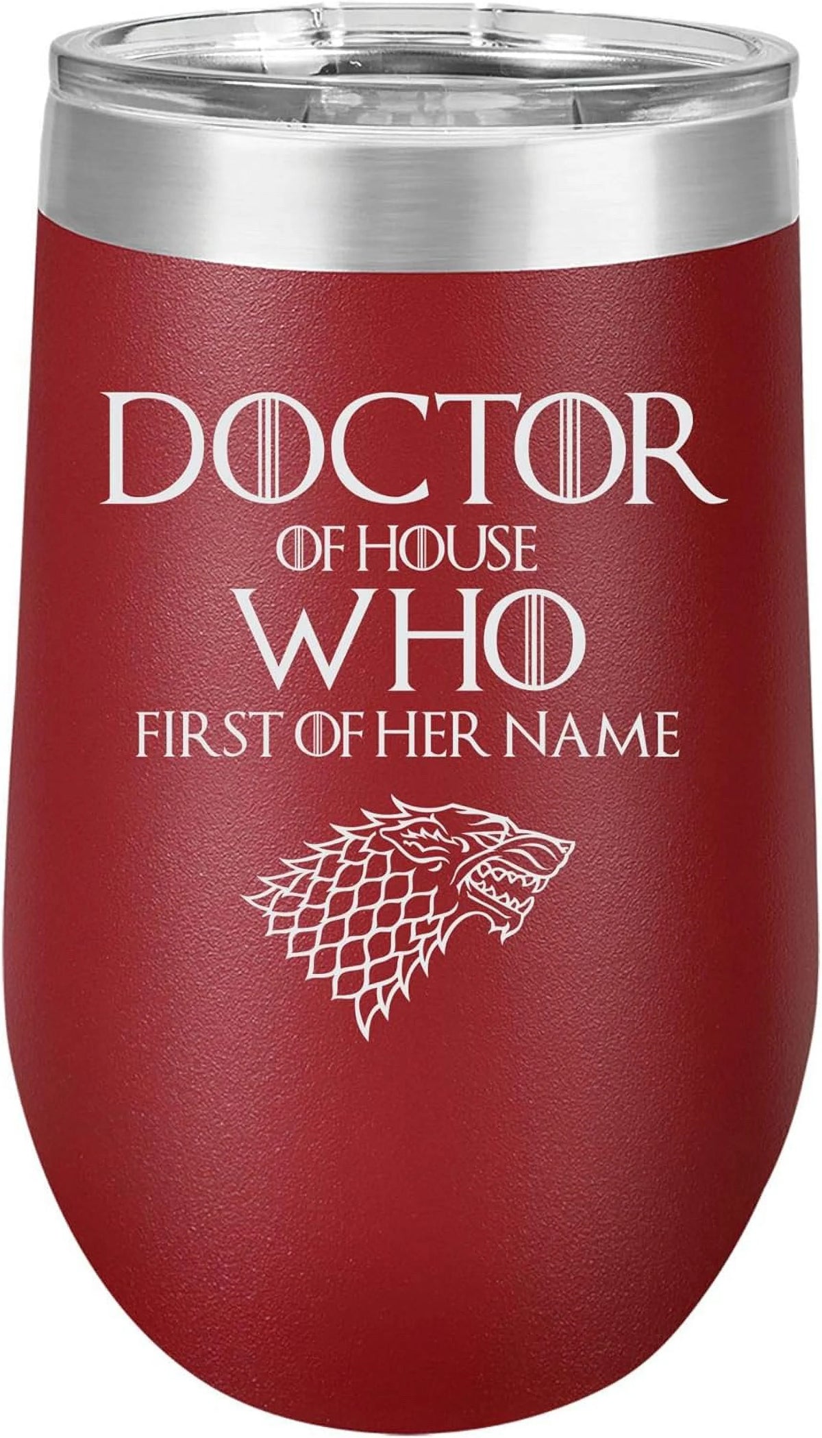 Engraved Stainless Steel Wine Tumbler 16 Oz D517