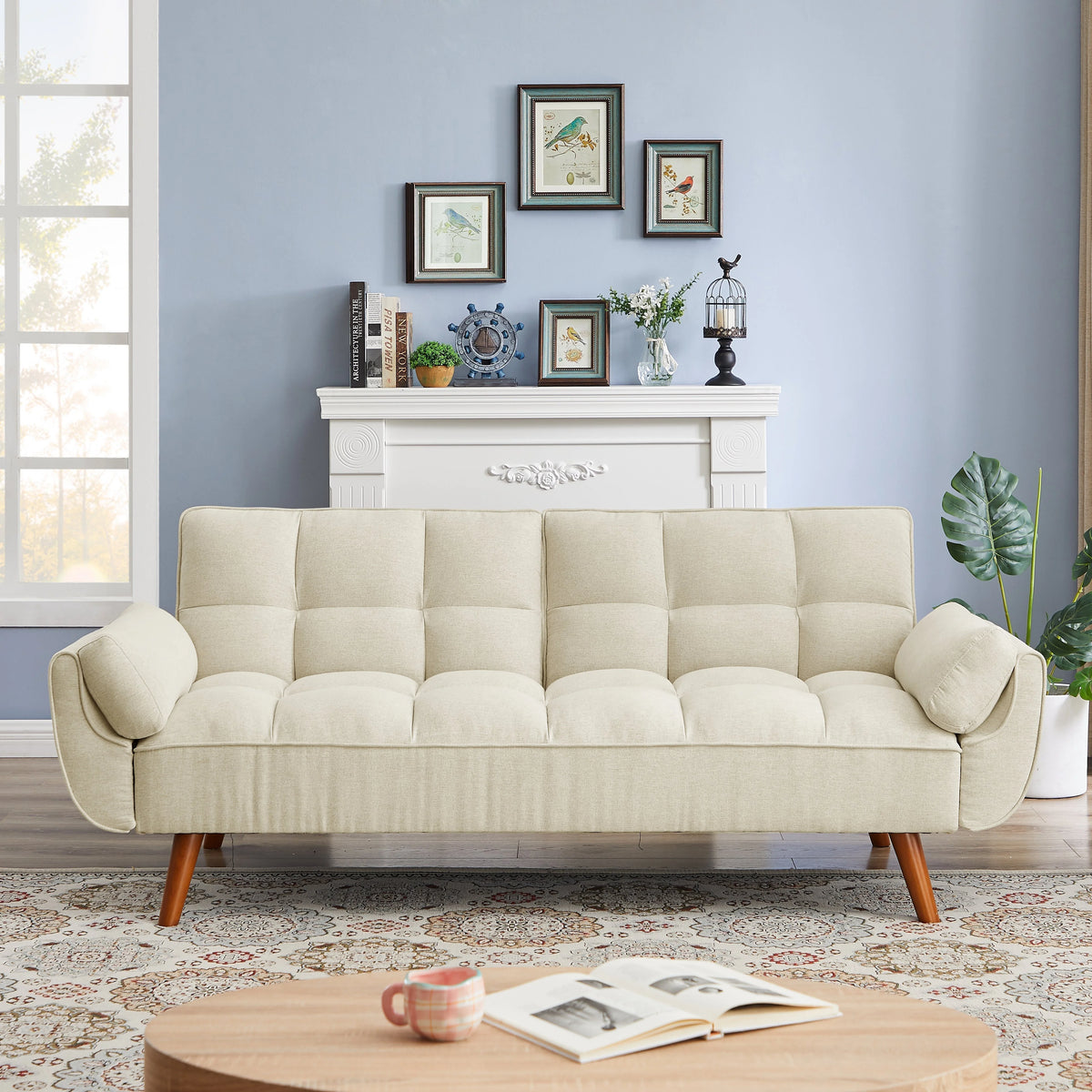 Linen Sofa Adjustable Backrest H903
