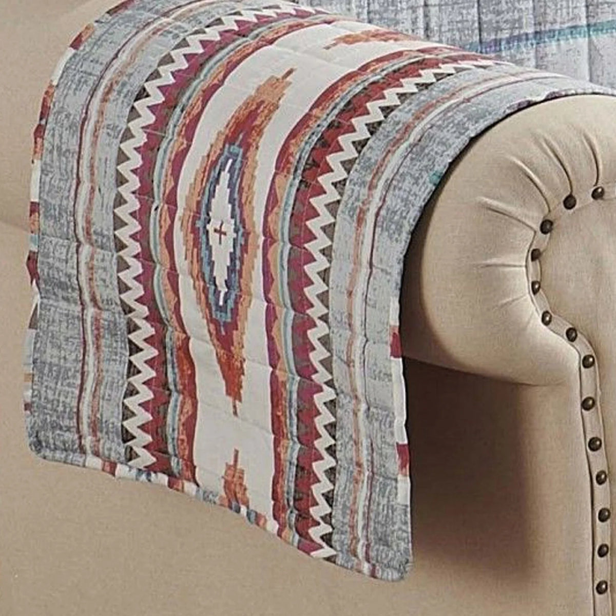 Stone Gray Polyester Loveseat Cover 4 Piece B2277