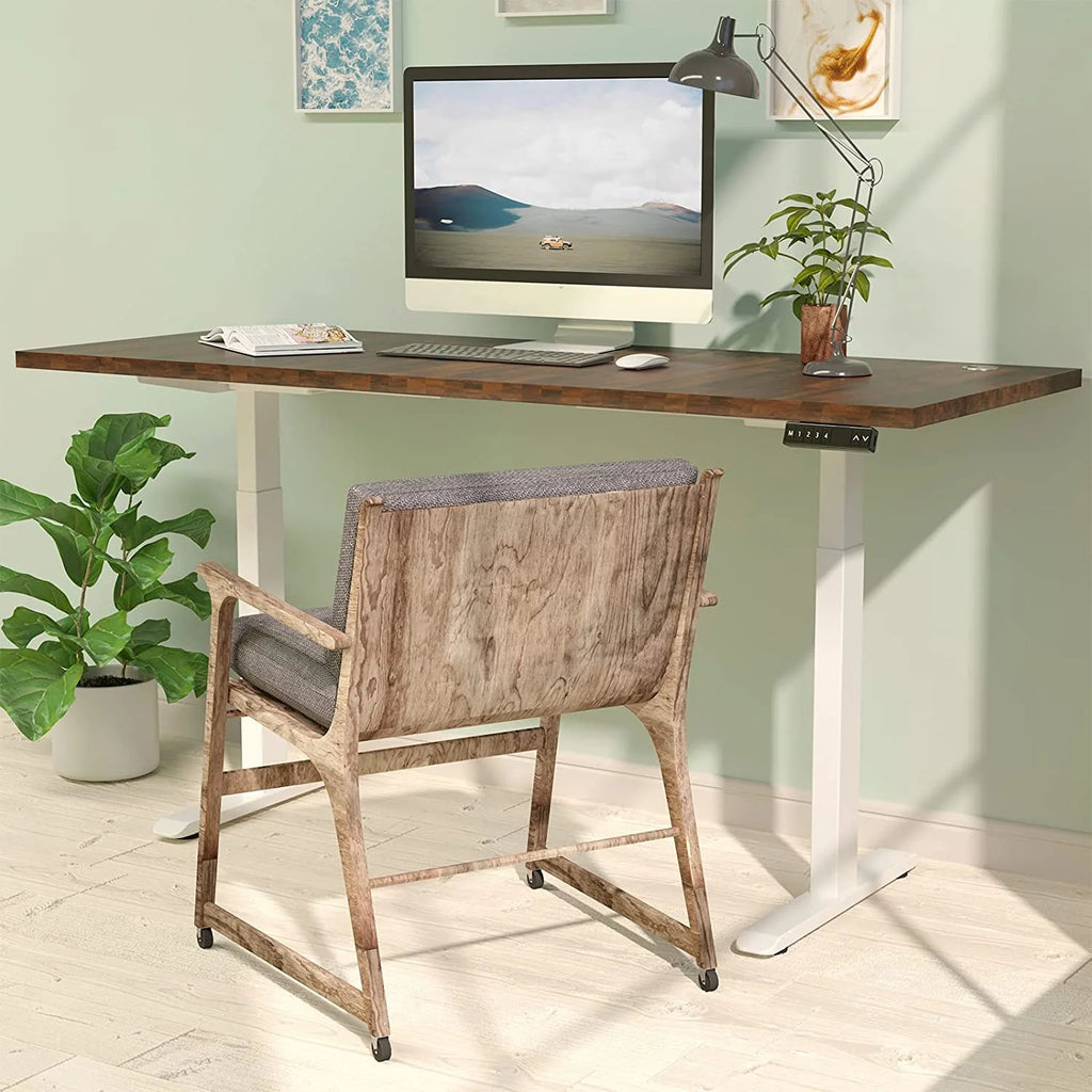 Dual Motor Height Adjustable Desk with White Frame I218173