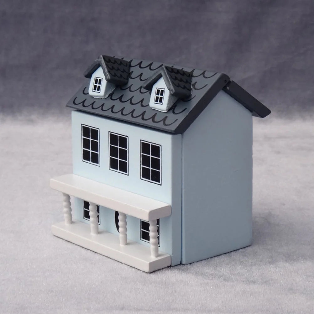 2pcs Wood Miniature House Ornament E519362