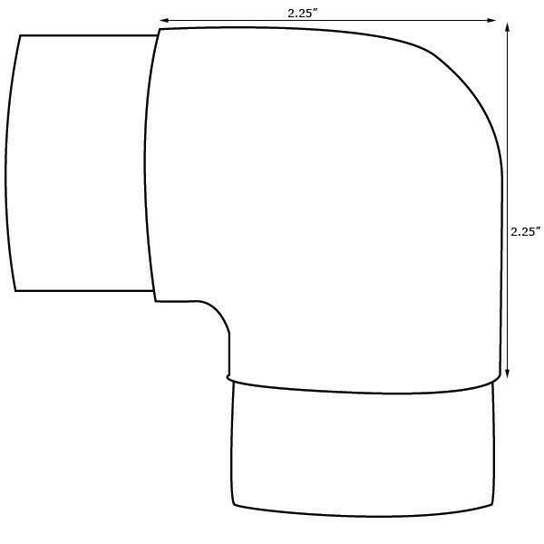 Satin Brushed Brass 90 Degree Flush Elbow Fitting C75293
