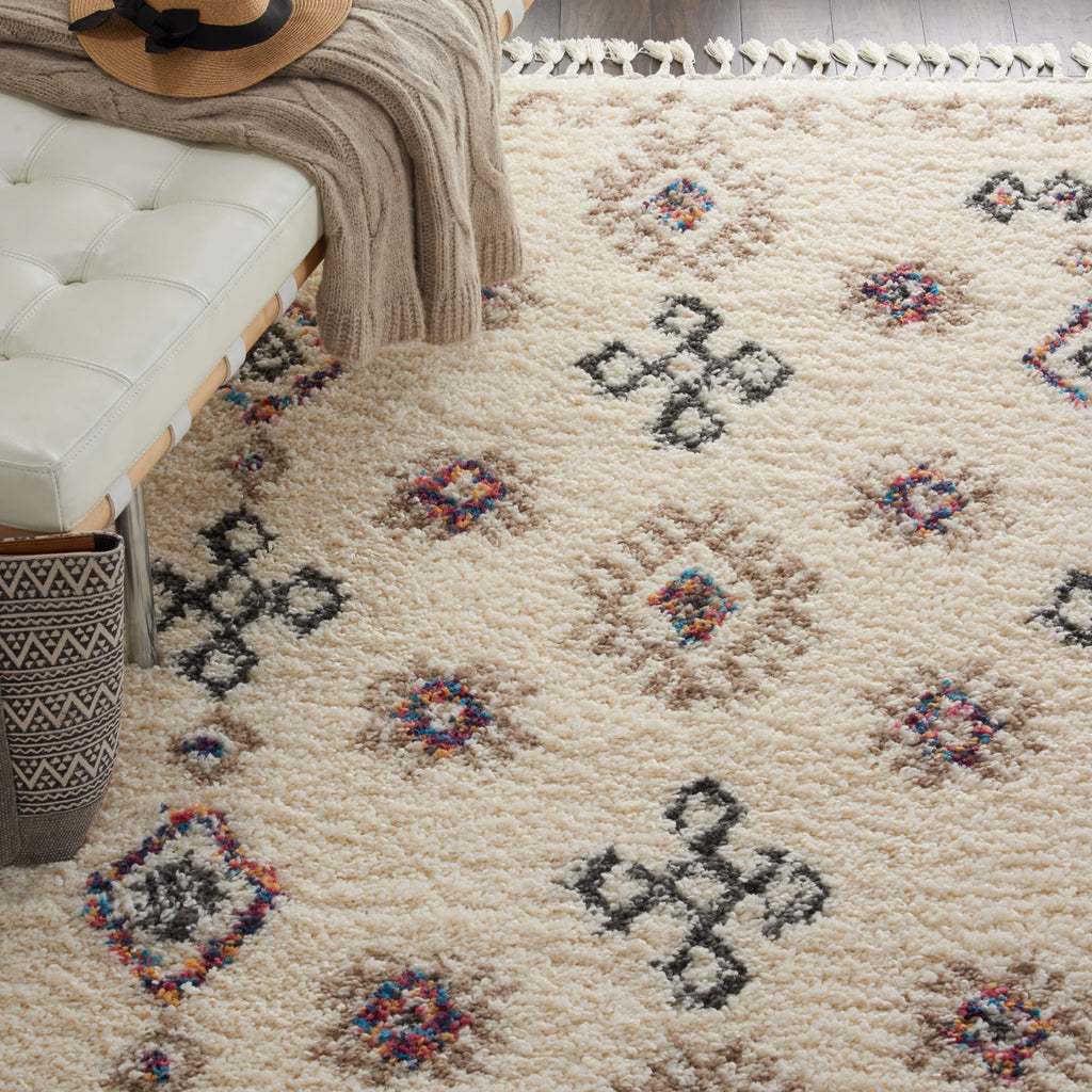 Ivory Shag Area Rug H7004