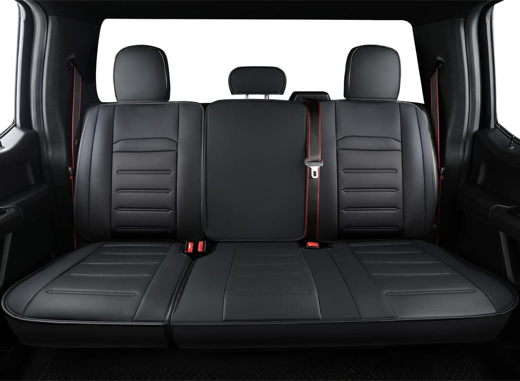 Black Faux Leather Seat Covers Full Set E4118