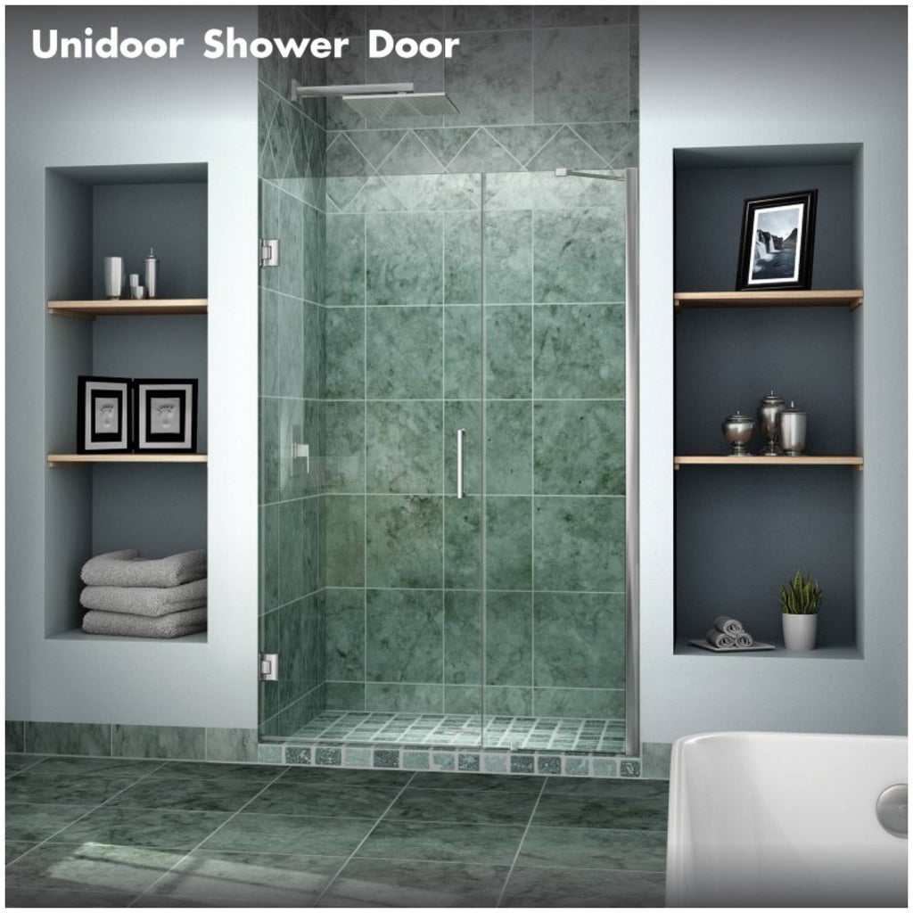 Frameless Hinged Shower Door, Clear Glass, Oil Rubbed Bronze V895722