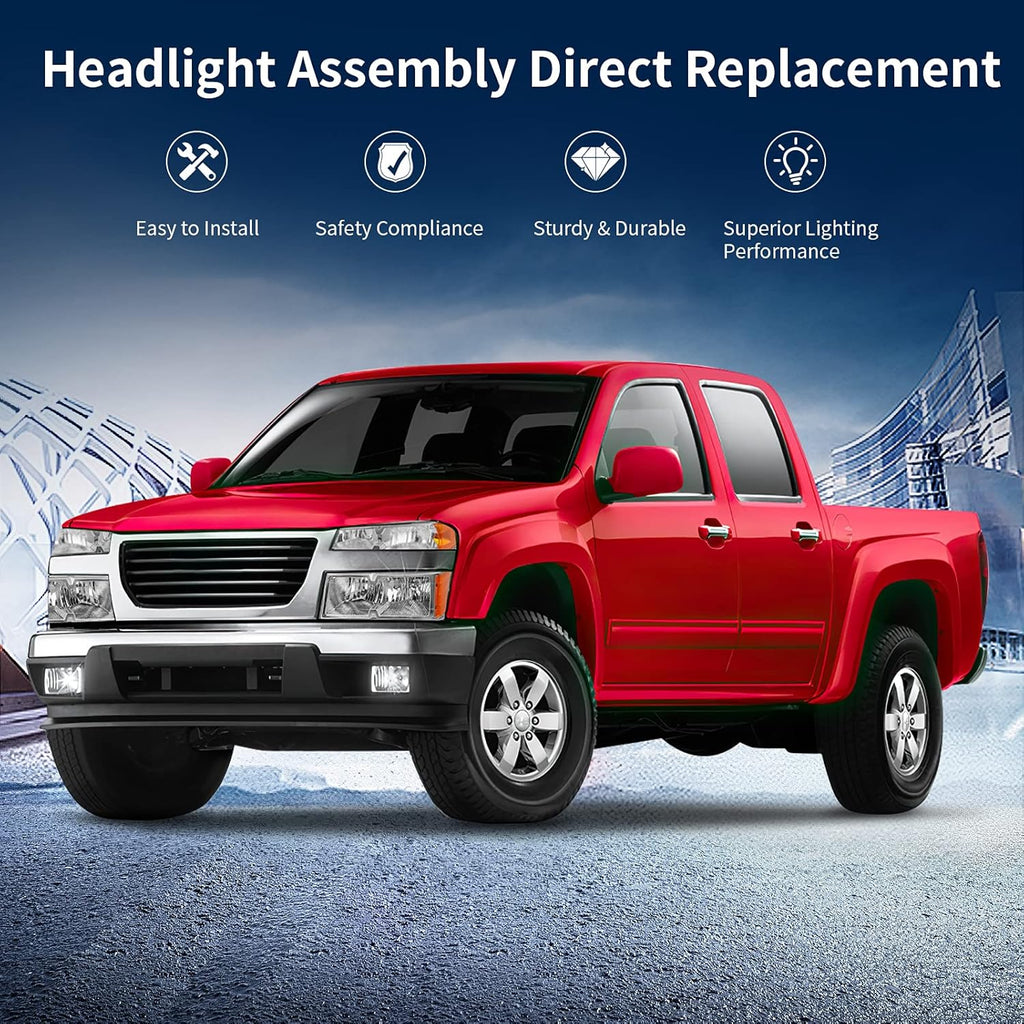 Chrome Housing Headlight Assembly with Amber Reflector and Bumper Lights C71788