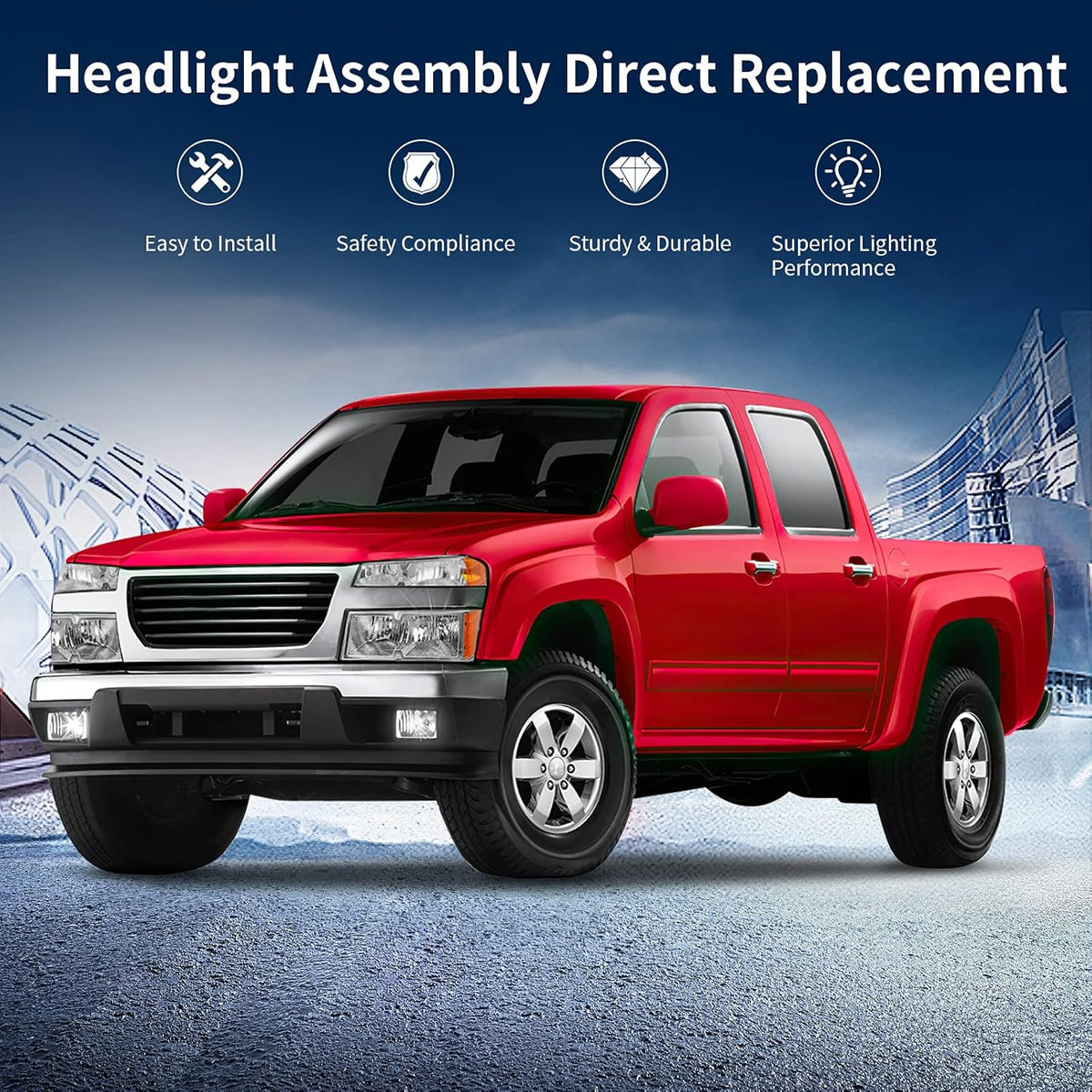 Chrome Housing Headlight Assembly with Amber Reflector and Bumper Lights C71788