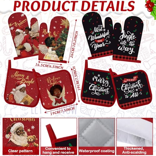 12 Pcs Christmas Kitchen Towels Pot Holders and Oven Mitts Set T11266