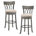Solid Wood Swivel Barstool Set of 2 Gray Z751