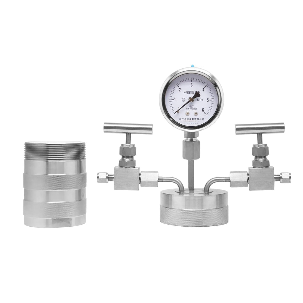 300ml Hydrothermal Synthesis Autoclave Reactor with polytetrafluoroethylene Lining Pressure Gauge V85501