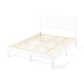 White Acacia Wood Queen Bed Platform K267
