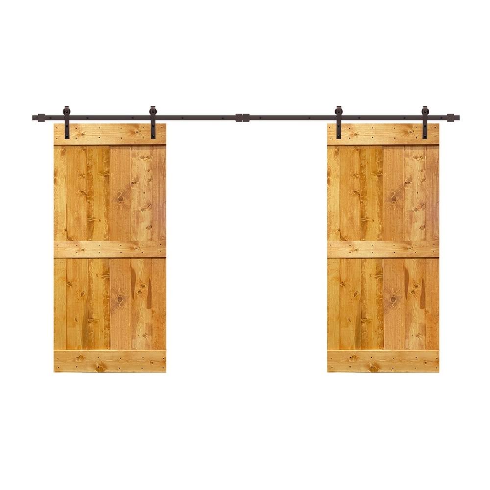 Charcoal Black Double Barn Door with Hardware Kit H329789
