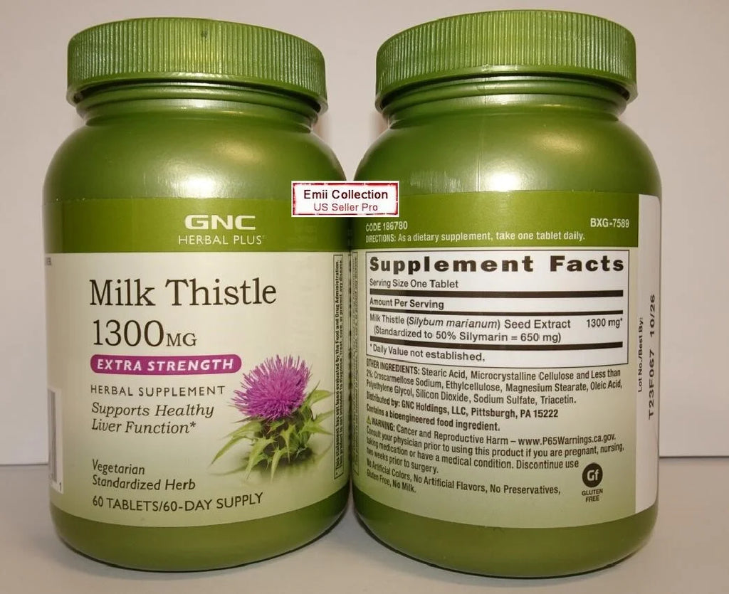 Milk Thistle 1300MG 60 Tablets (2 Bottles) A334128