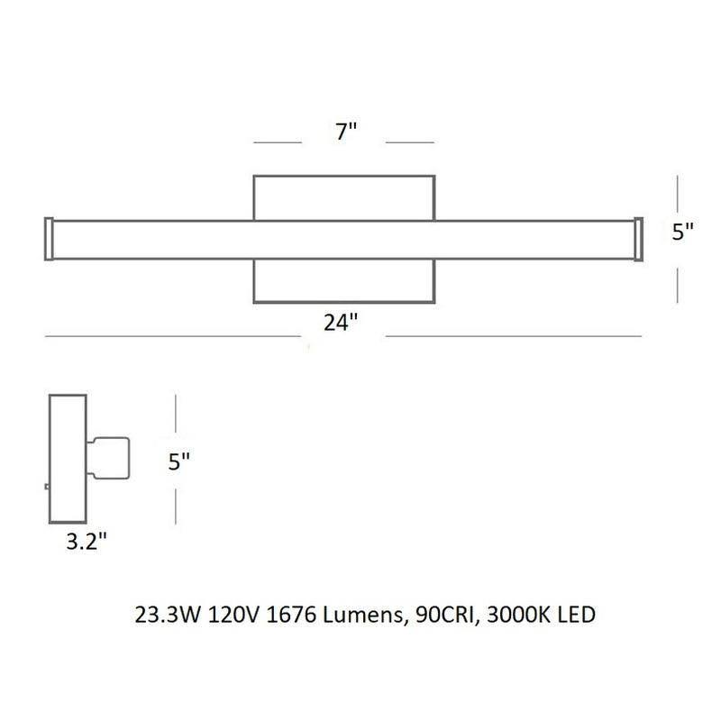 Satin Nickel Square 48 Bath Light O442484