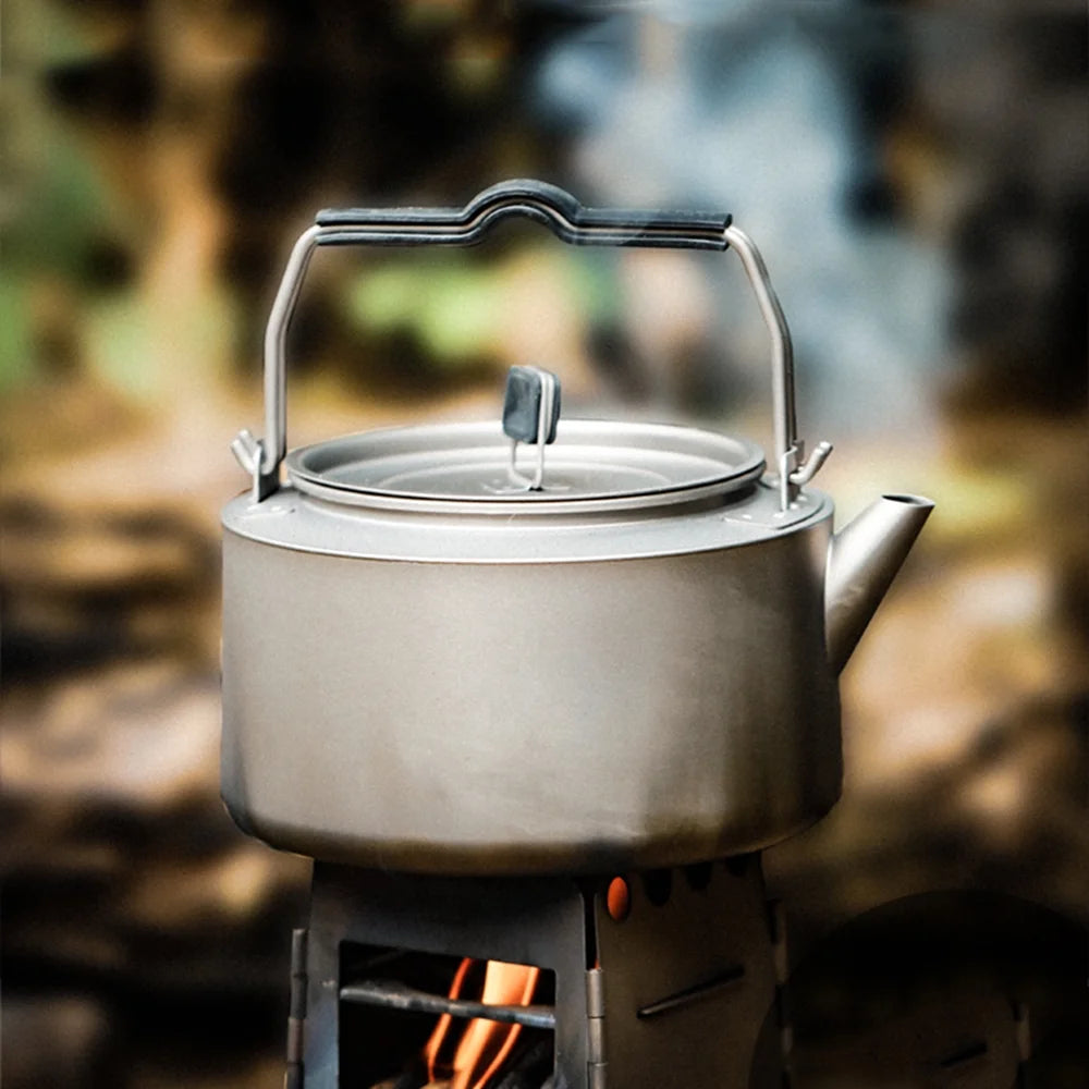 600ml Titanium Camping Tea Kettle Coffee Pot Z3674