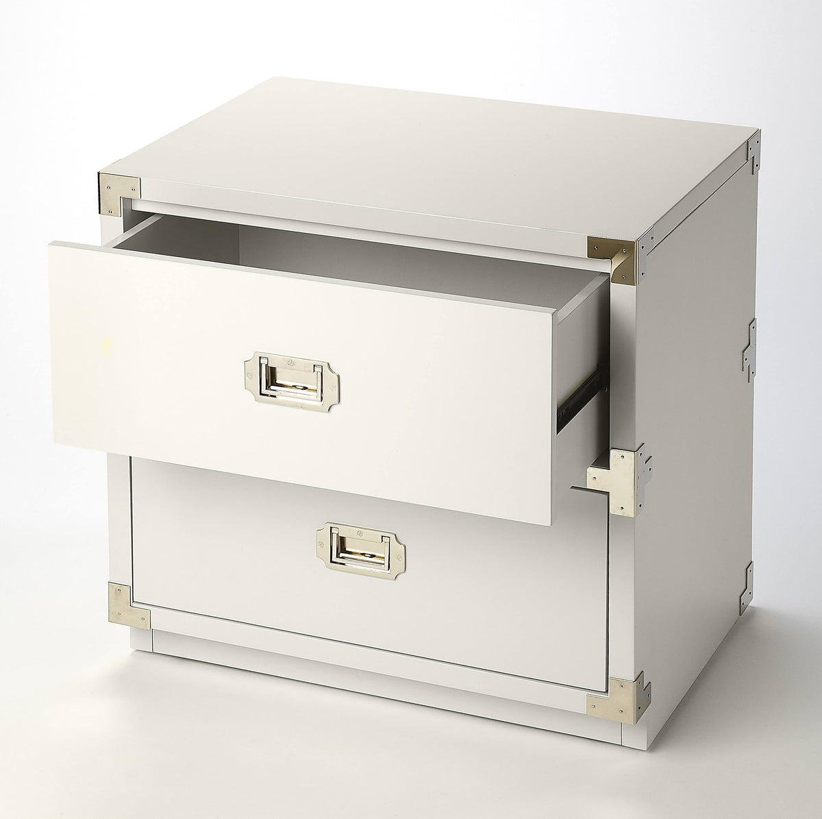 2 Drawer White Campaign Chest R9844