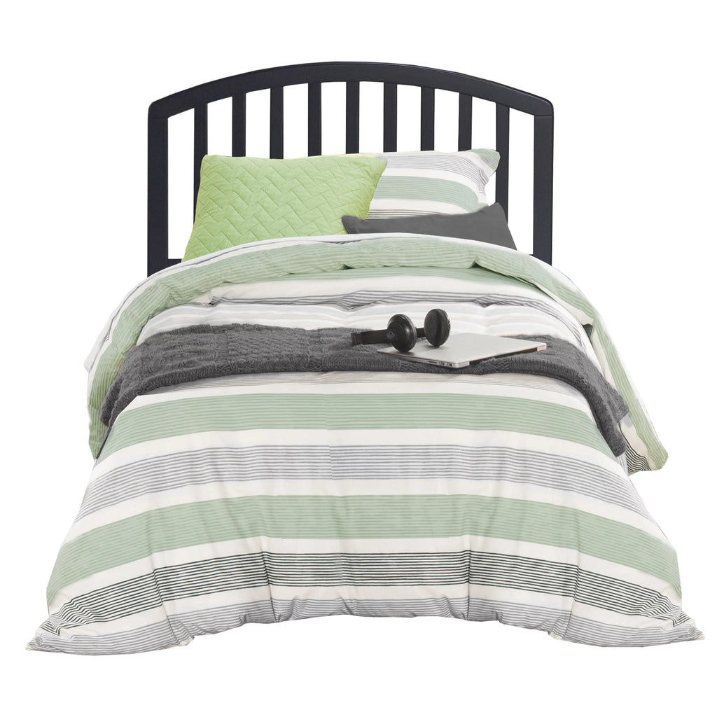 Black Wood Twin Headboard with Frame I8650