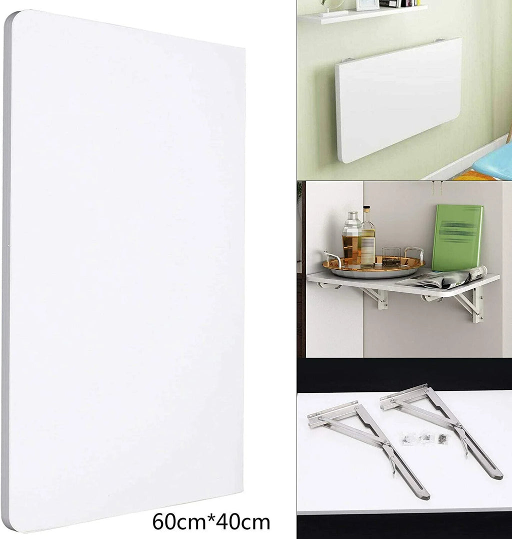 Wall Mounted Fold Down Desk 60cmx40cm White P40766