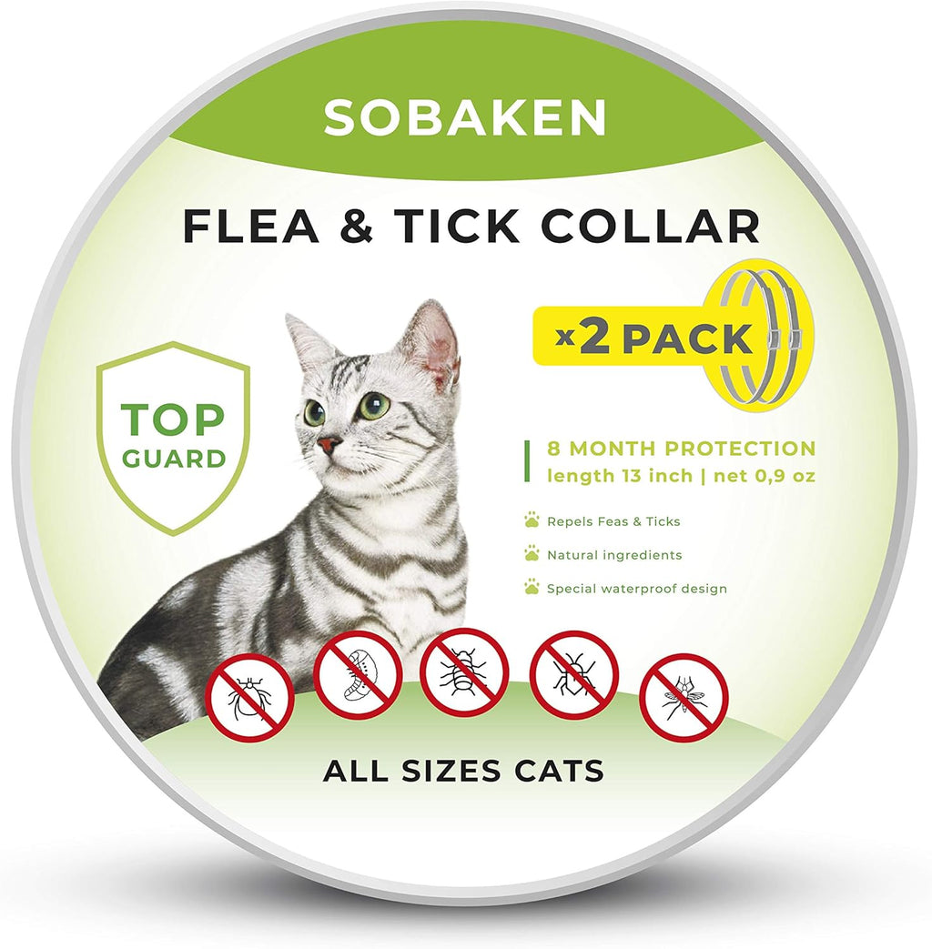 Flea and Tick Collar for Cats, 13 inch, 8 Month Protection O2453