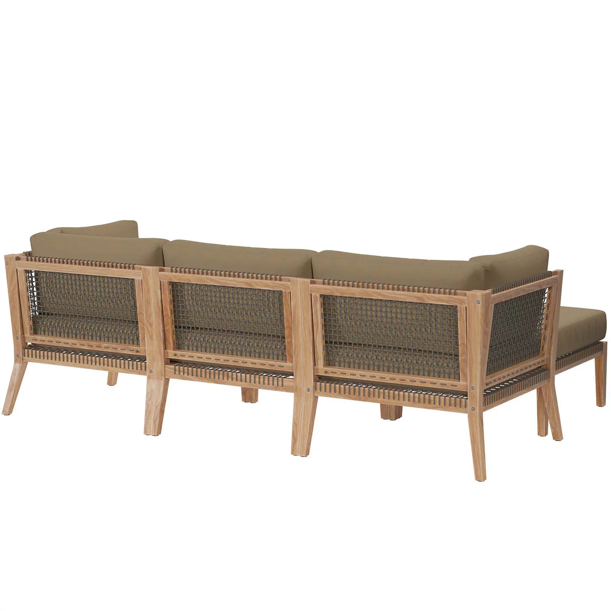 Teak Wood 4-Piece Sectional Sofa Y17220