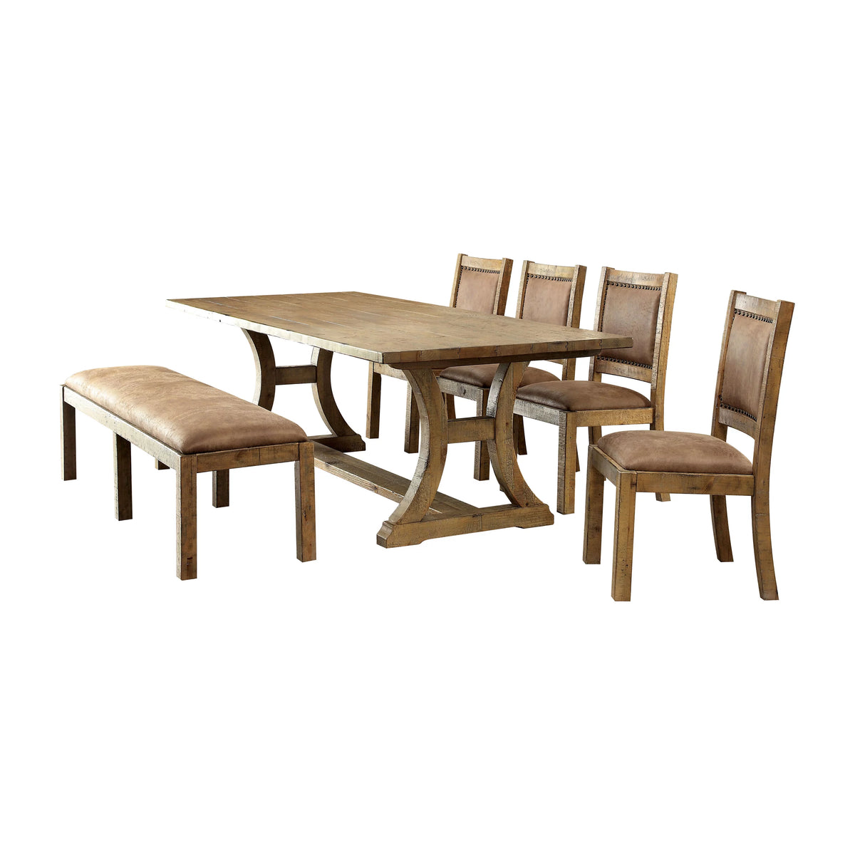 Rustic Oak 6-Piece Dining Set E229060