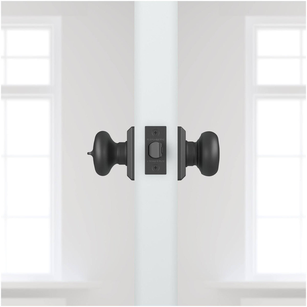 Satin Black Round Single Cylinder Keyed Entry Door Knob F528
