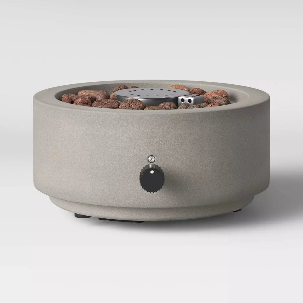 Round Patio Tabletop Fireplace with Umbrella Hole, 10 Inches, Gray U135799