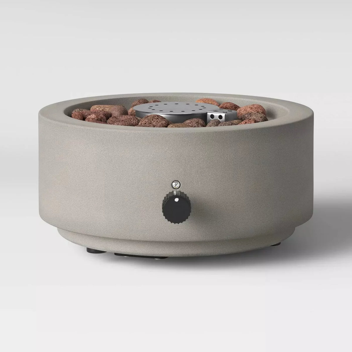 Round Patio Tabletop Fireplace with Umbrella Hole, 10 Inches, Gray U135799