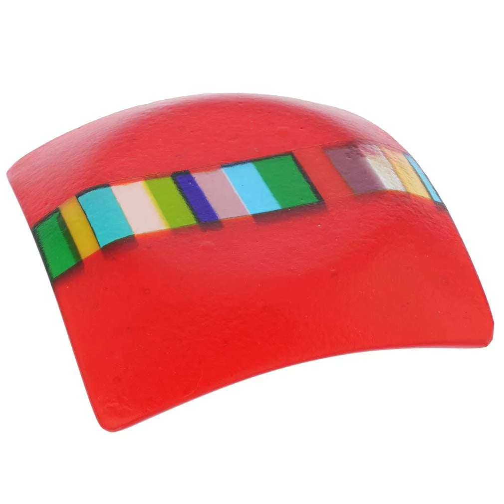 Murano Glass Ruby Red Plate I28181