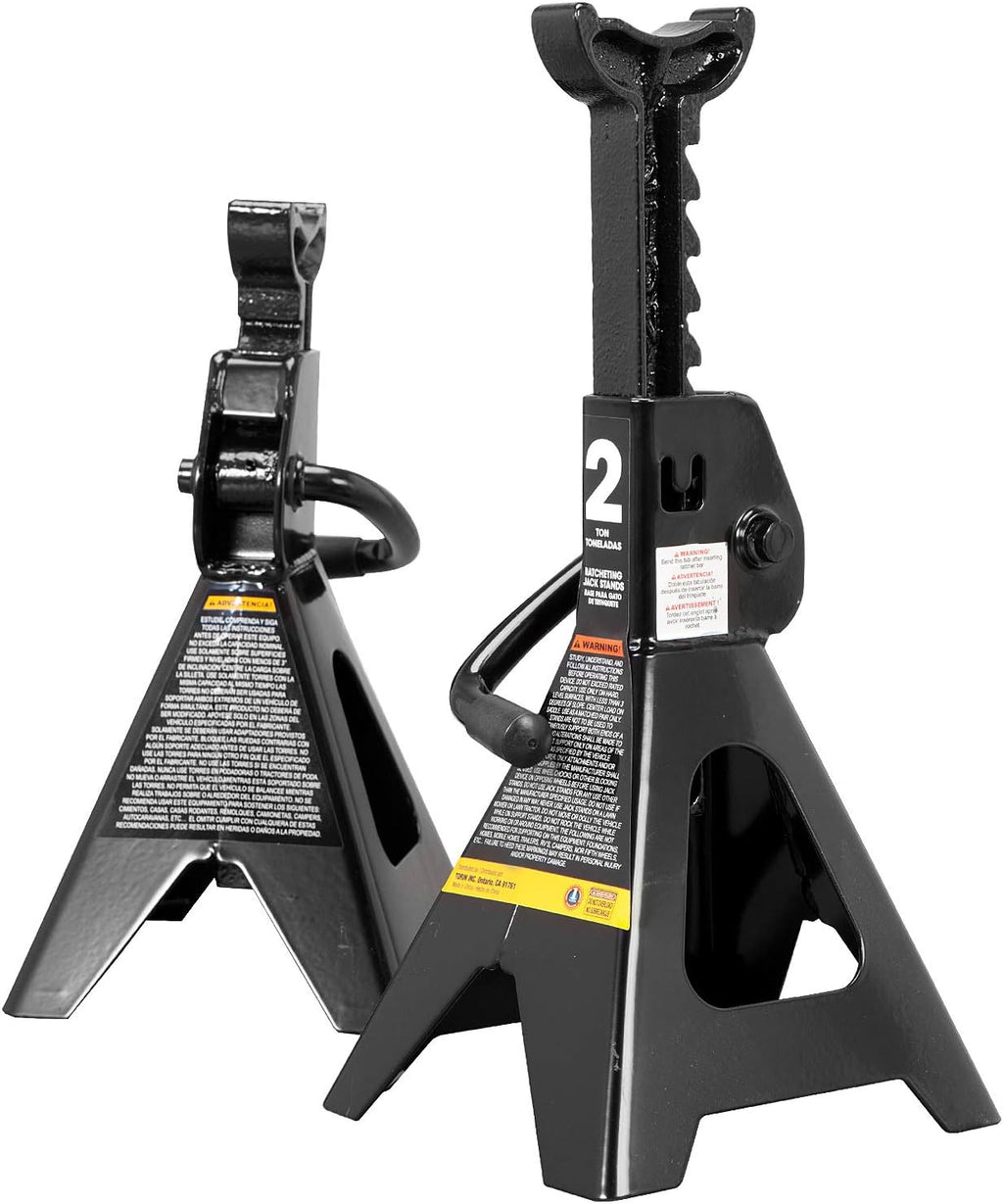 2 Ton Hydraulic Trolley Service Jack Combo with 2 Jack Stands, Black N584
