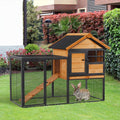 Elevated Wood-metal Pet House with Slide-Out Tray I47332