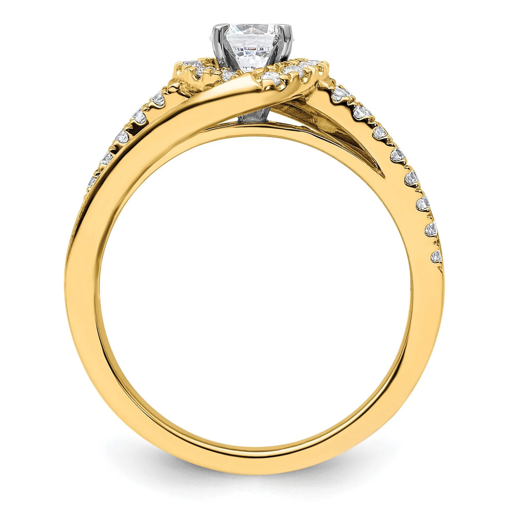 14k Yellow Gold Solitaire Lab Grown Diamond Engagement Ring I7611