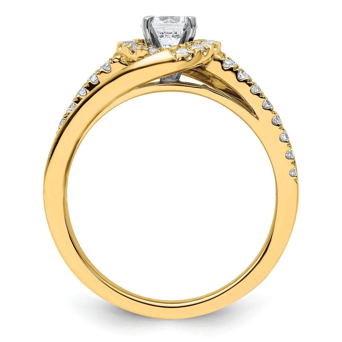 14k Yellow Gold Solitaire Lab Grown Diamond Engagement Ring I7611