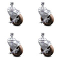 4x22 Wheel Swivel Caster with Top Lock Brake R191