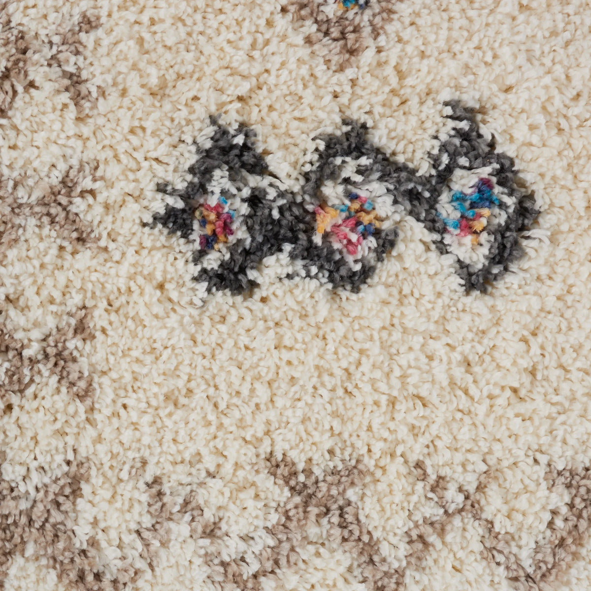 Ivory Shag Area Rug H7004