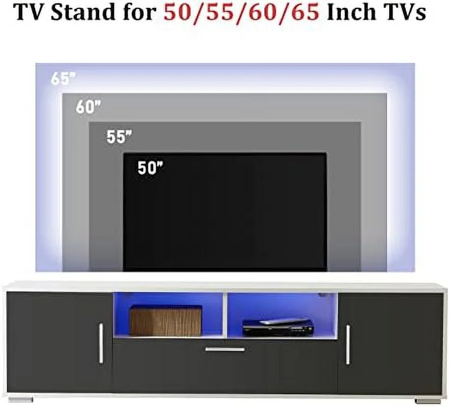 Brown TV Stand with 2 Cabinets and 2 Open Shelves Y62986