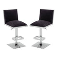 Black Metal Adjustable Barstool (Set of 2) E775