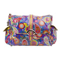 Cobalt Paisley Laminated Buckle Diaper Bag O4039