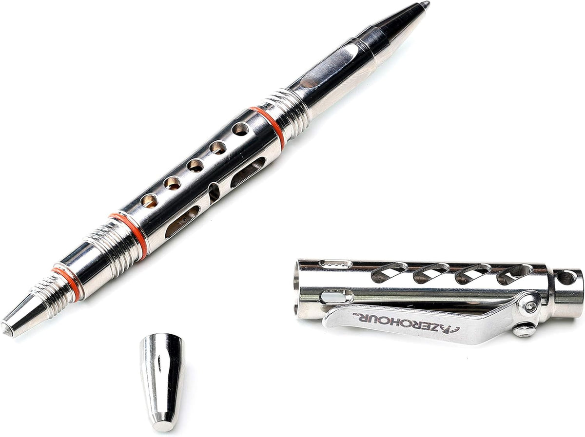 Titanium Tactical Pen with Tungsten Tip and Fisher Ink D5288