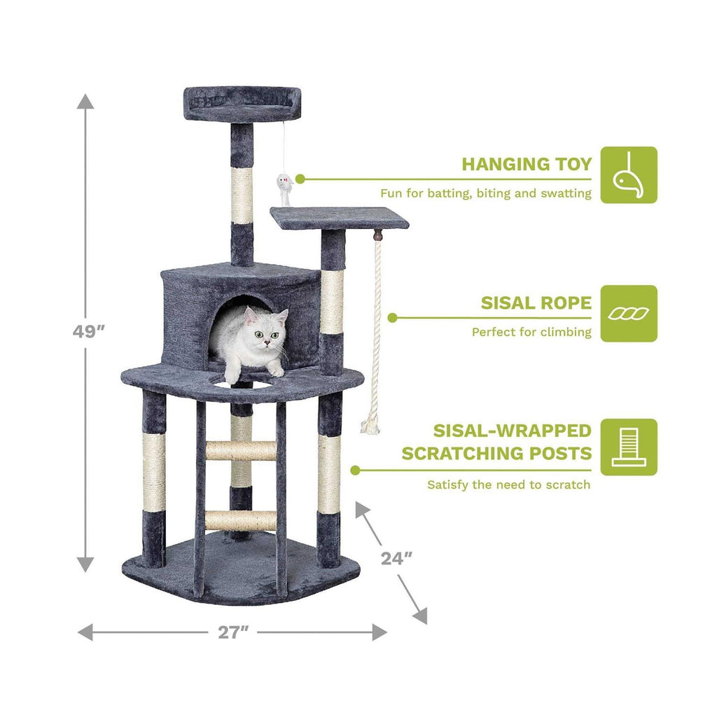 49 in. Cat Tree Condo with Sisal Covered Posts D8300