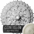 24 3/4x22OD 1 3/8x22ID x 3 1/4x22P Hand-Painted Clear Yellow Ceiling Medallion E6886