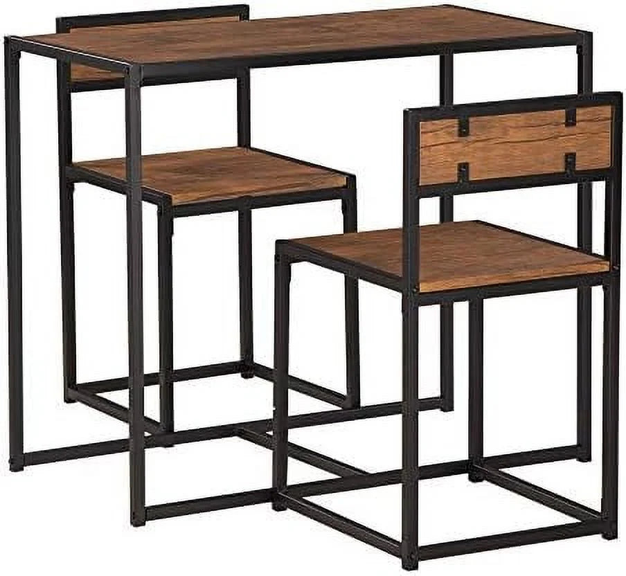 3 Pcs Modern Wood Dining Table and Chairs Set Z127717