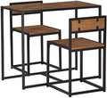 3 Pcs Modern Wood Dining Table and Chairs Set Z127717