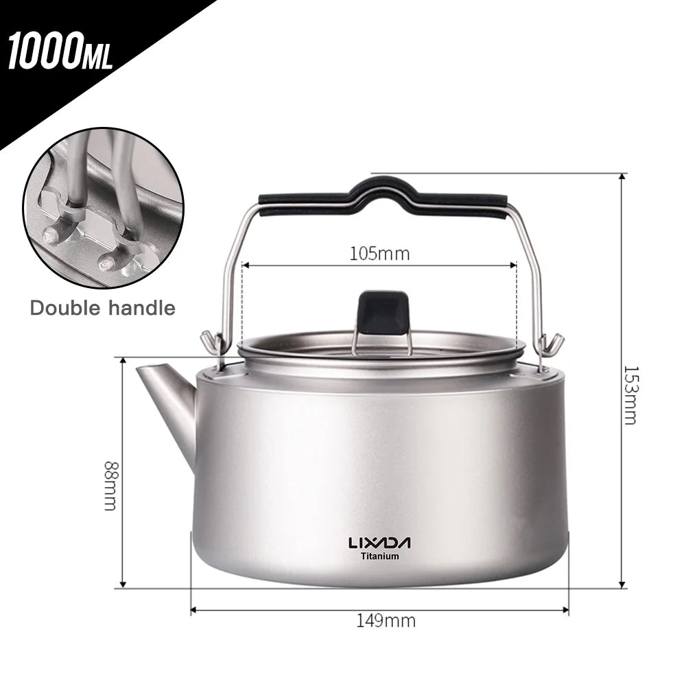 600ml Titanium Camping Tea Kettle Coffee Pot Z3674
