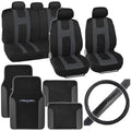 Car Seat Covers with Floor Mats and Steering Wheel Cover Full Set P406