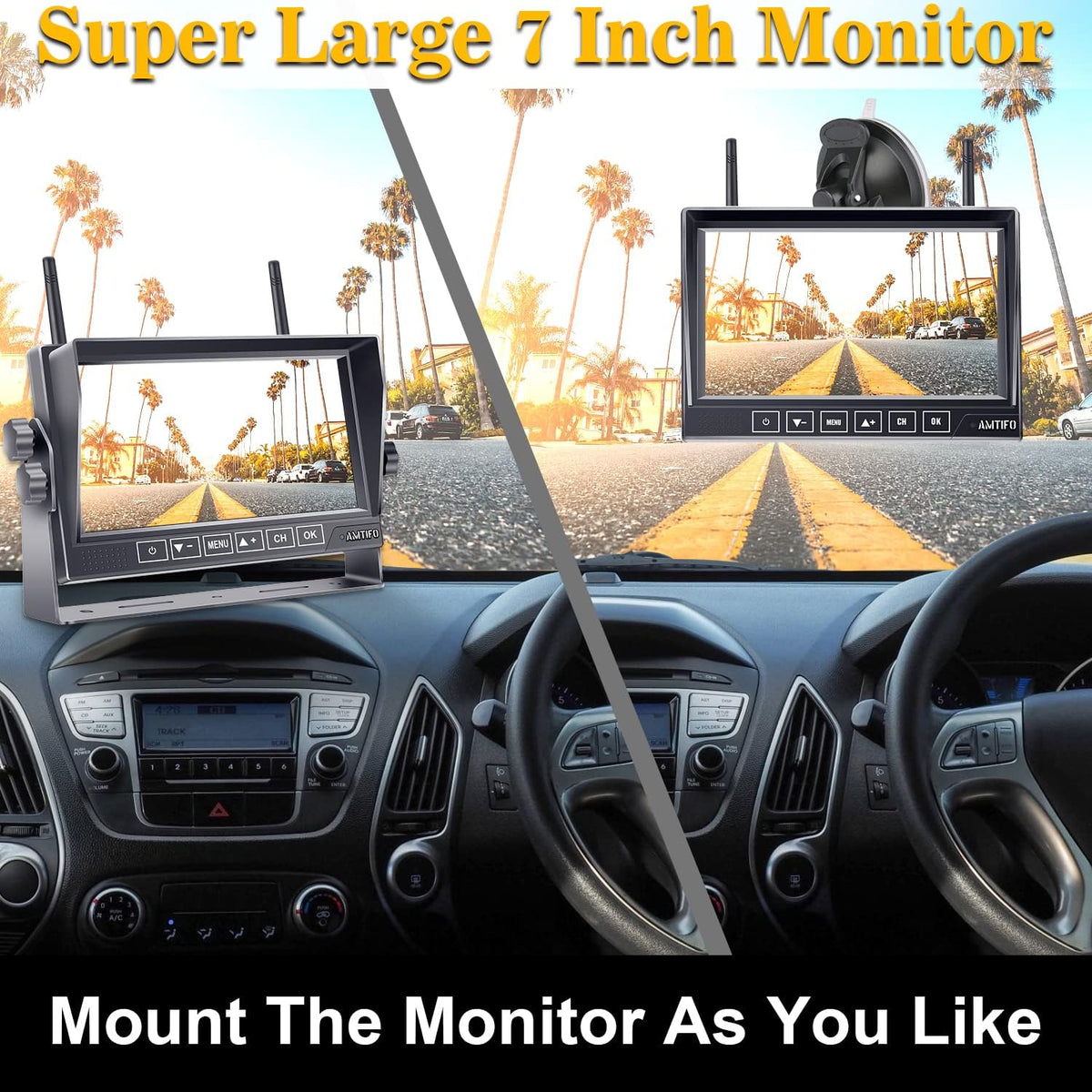 HD 1080P Digital Wireless Backup Camera with 7 Inch DVR Monitor E351168