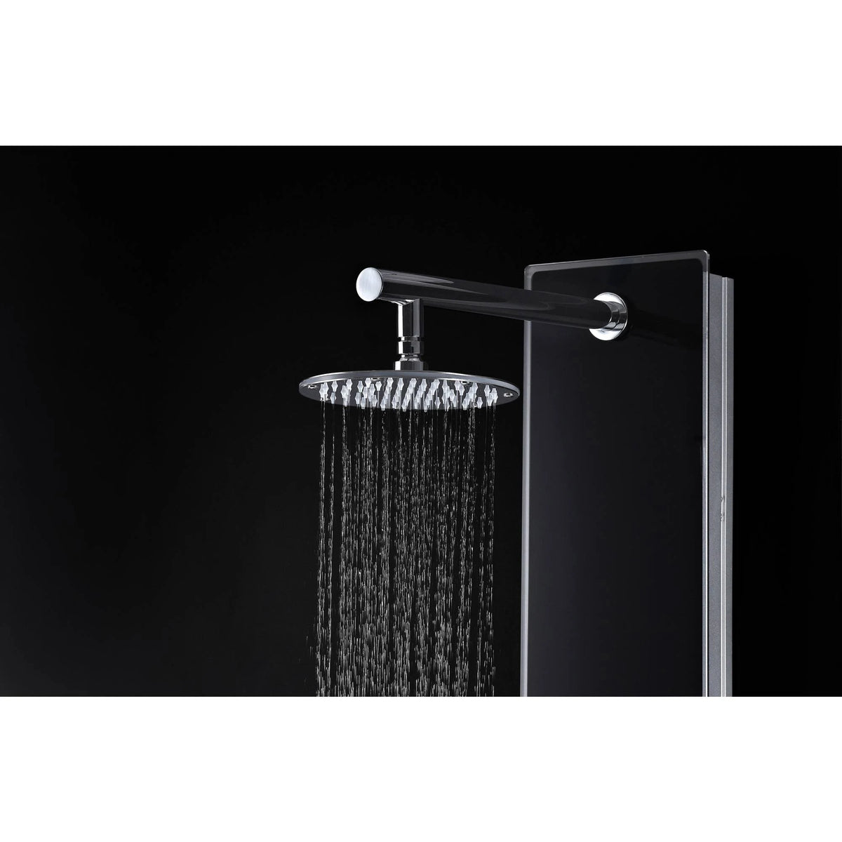Black Full Body Shower Panel System with Rain Shower and Spray Wand O472