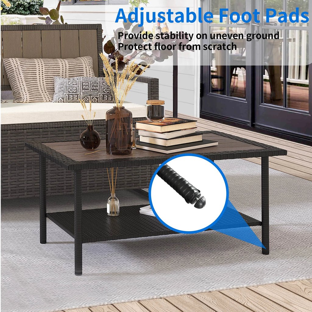 Black Wicker Coffee Table Q852757